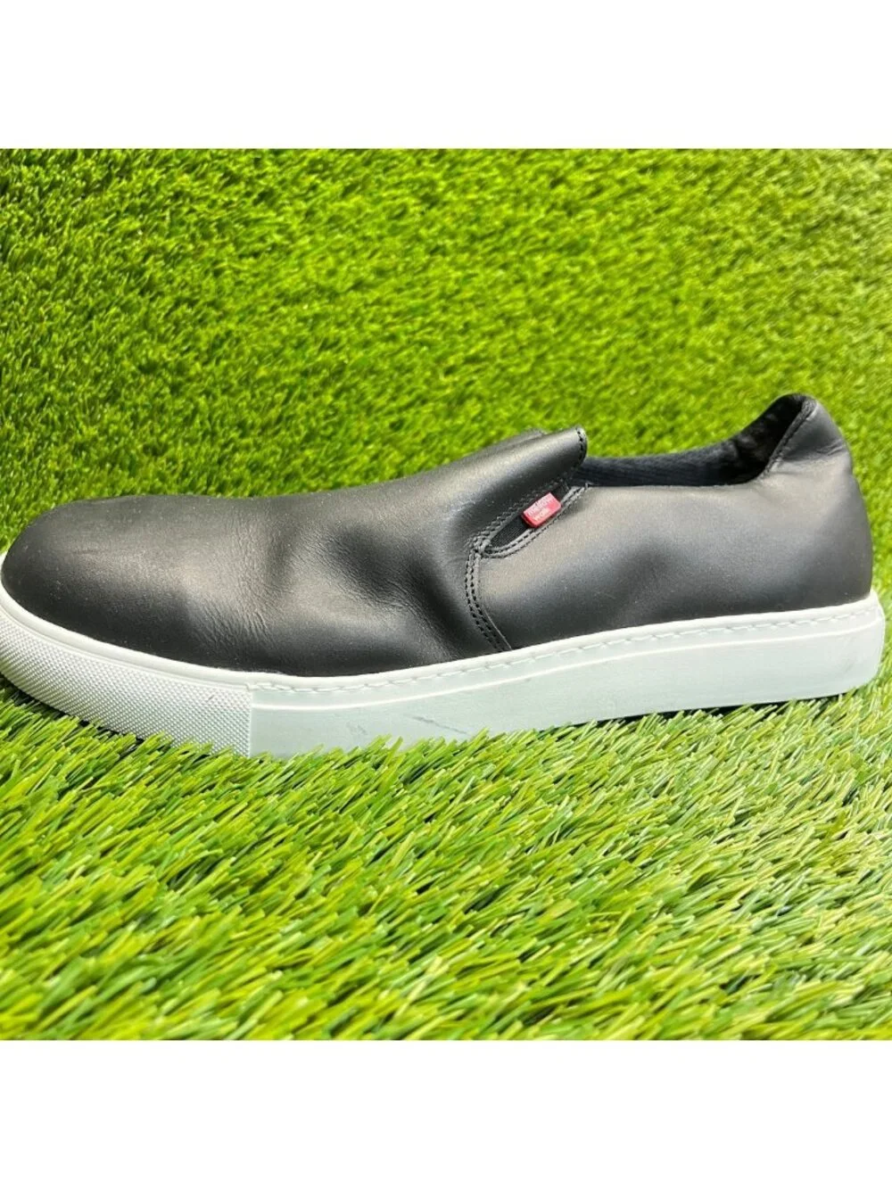 Mellow Walk Owen Mens Size 10EE Black Leather Steel Toe Safety Slip-On Shoes